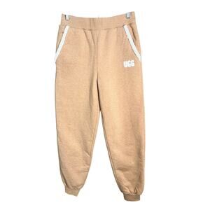 Ugg Beige Fleece Pants Womens Size Small Comfort Relax Cozy Pockets Casual